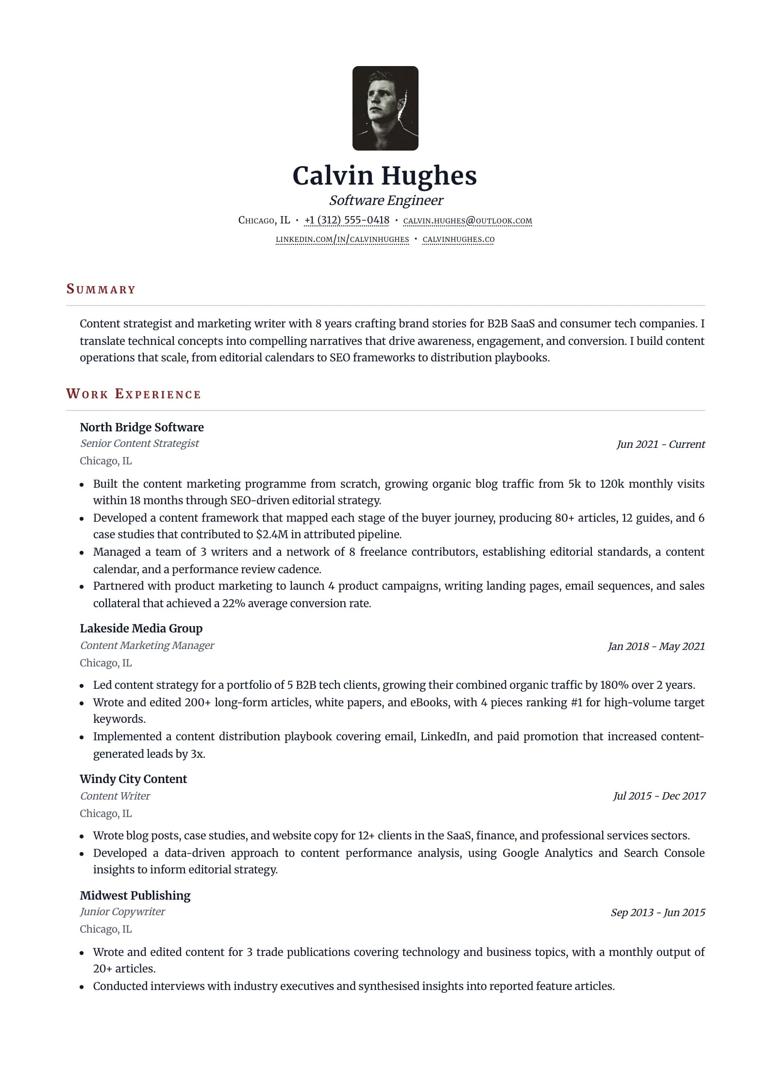 Academic Burgundy resume template