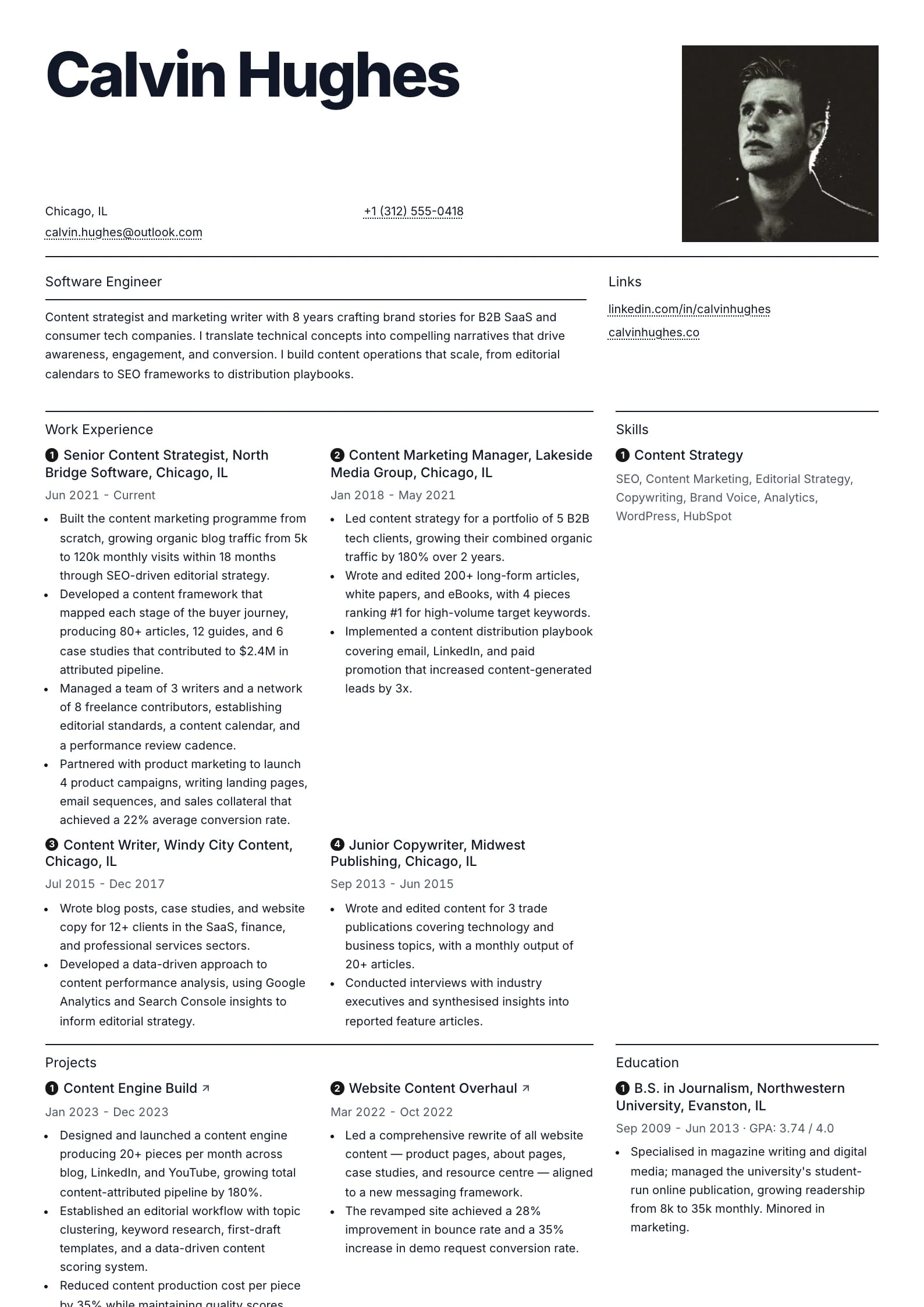 Atlas Onyx resume template